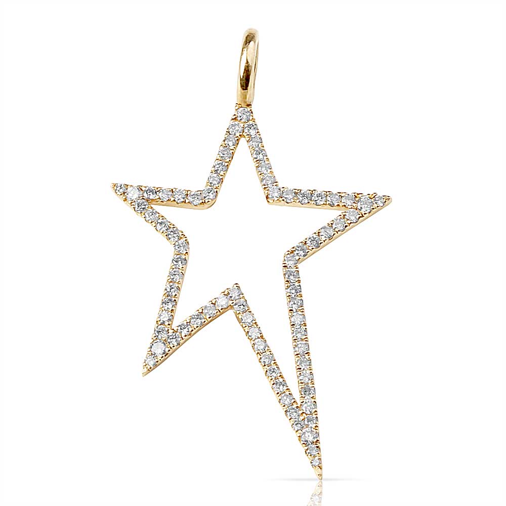 Yellow Gold and Diamond Bowie Star Charm