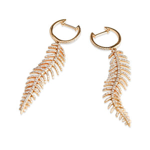 DIAMOND FEATHER EARRINGS