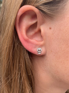WHITE DIAMOND SKULL EARRINGS