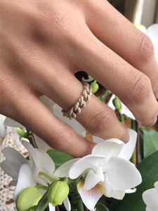 14K GOLD DIAMOND CUBAN LINK RING
