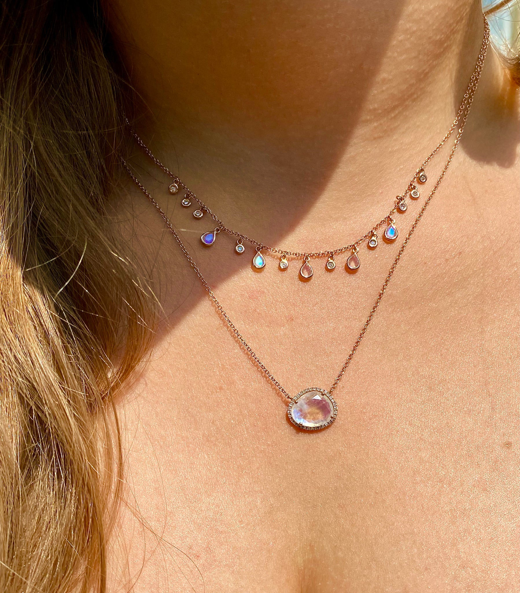 moonstone and diamond necklace