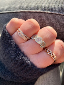 14K GOLD AND DIAMOND STACKING RINGS