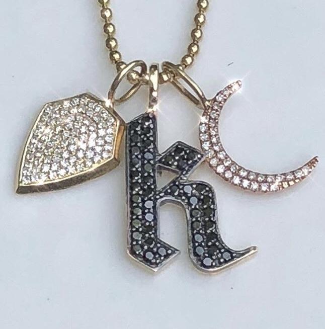 DIAMOND GOTHIC LETTER K CHARMS