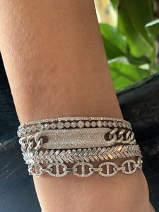 diamond herringbone bracelet