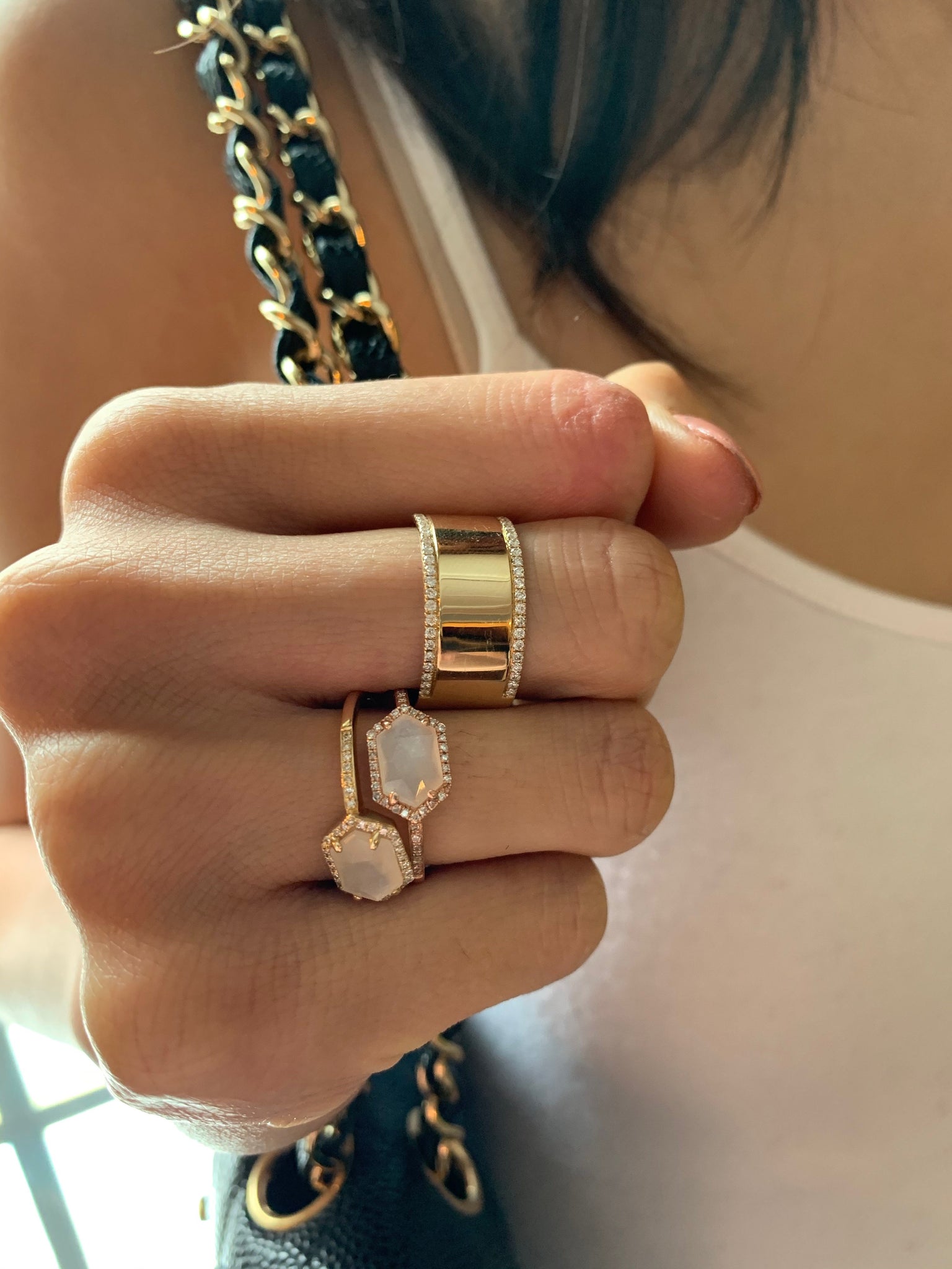 moonstone and diamond ring