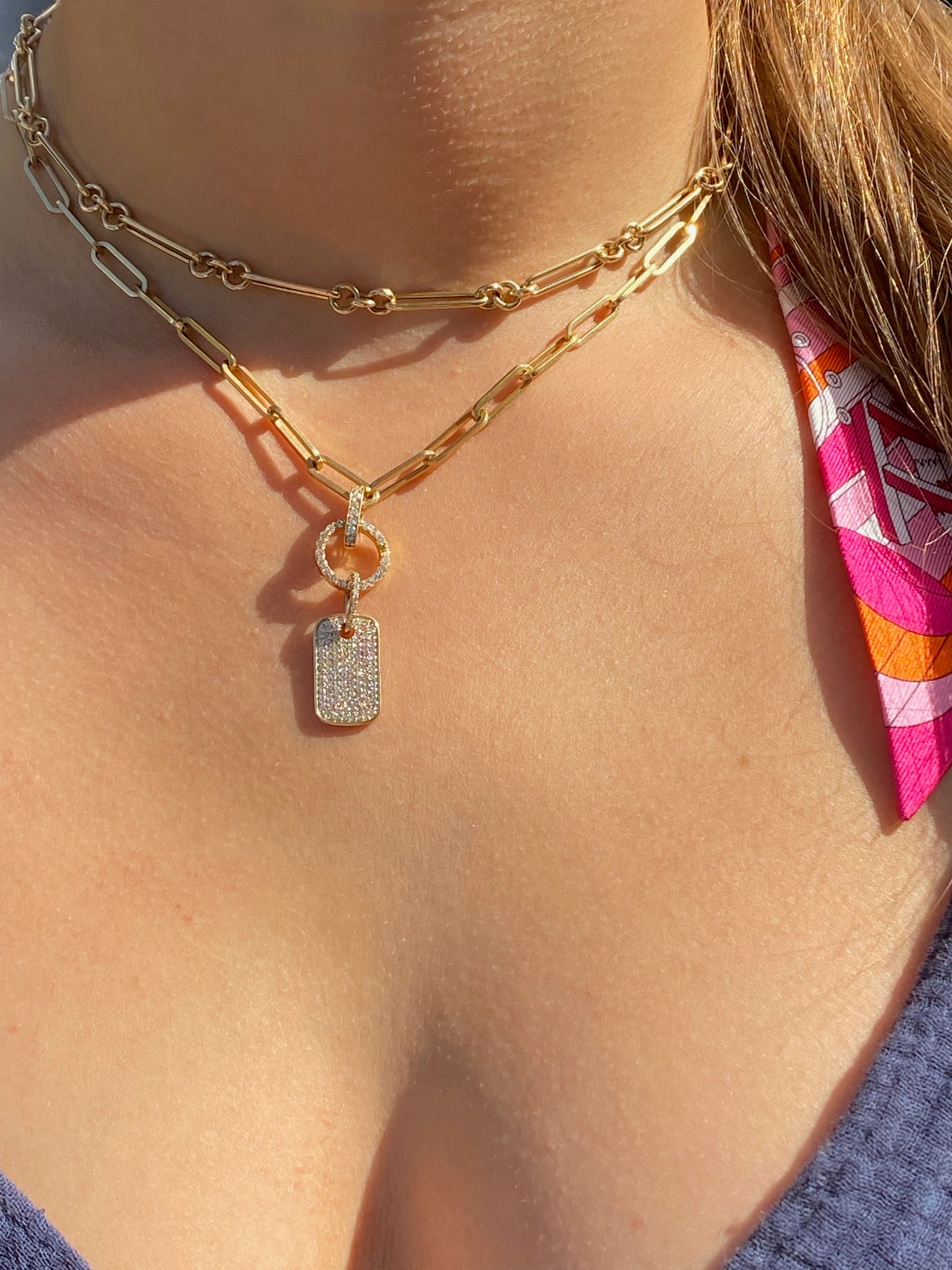LONG LINK 14K GOLD HOLLOW CHAIN