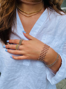 14K SOLID GOLD CROSSHATCH DISCO BRACELET