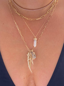14 K GOLD AND DIAMOND HORN CHARM
Diamond Horn Charm
Diamond-Encrusted Horn Charm
Luxury Diamond Horn Pendant
Diamond Horn Charm Necklace
Diamond Horn Jewelry
Horn charm
Diamond pendant
Fine jewelry
Luxury charm
Designer pendant
Statement jewelry
Custom charm
Fashion jewelry
Diamond jewelry