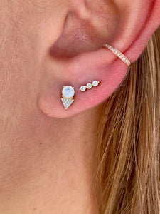 MOONSTONE AND DIAMOND STUD EARRINGS