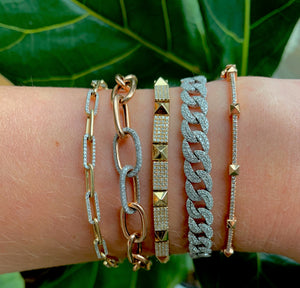 PYRAMID DIAMOND STUD BANGLE