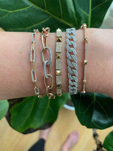 ROSE GOLD DIAMOND LOVE LINK BRACELET