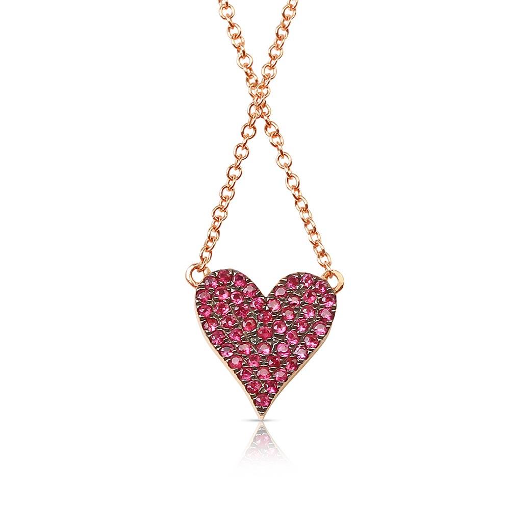 REVERSIBLE RUBY HEART NECKLACE
