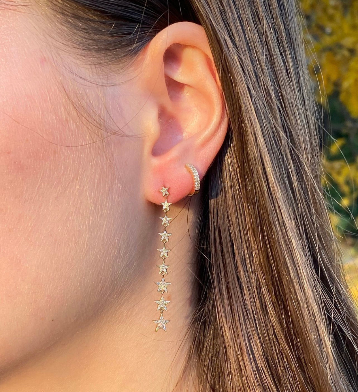 DIAMOND STAR DROP EARRINGS