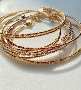 DOUBLE 14K GOLD DISCO BANGLE