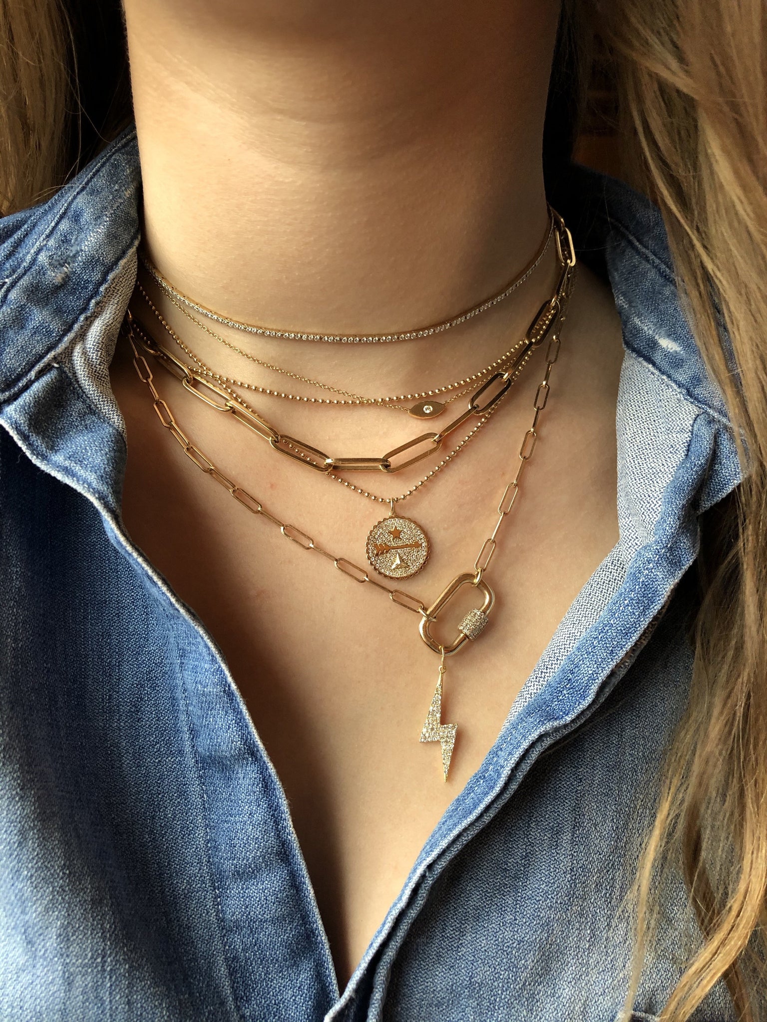 MINI EVIL EYE CHOKER WITH DIAMOND