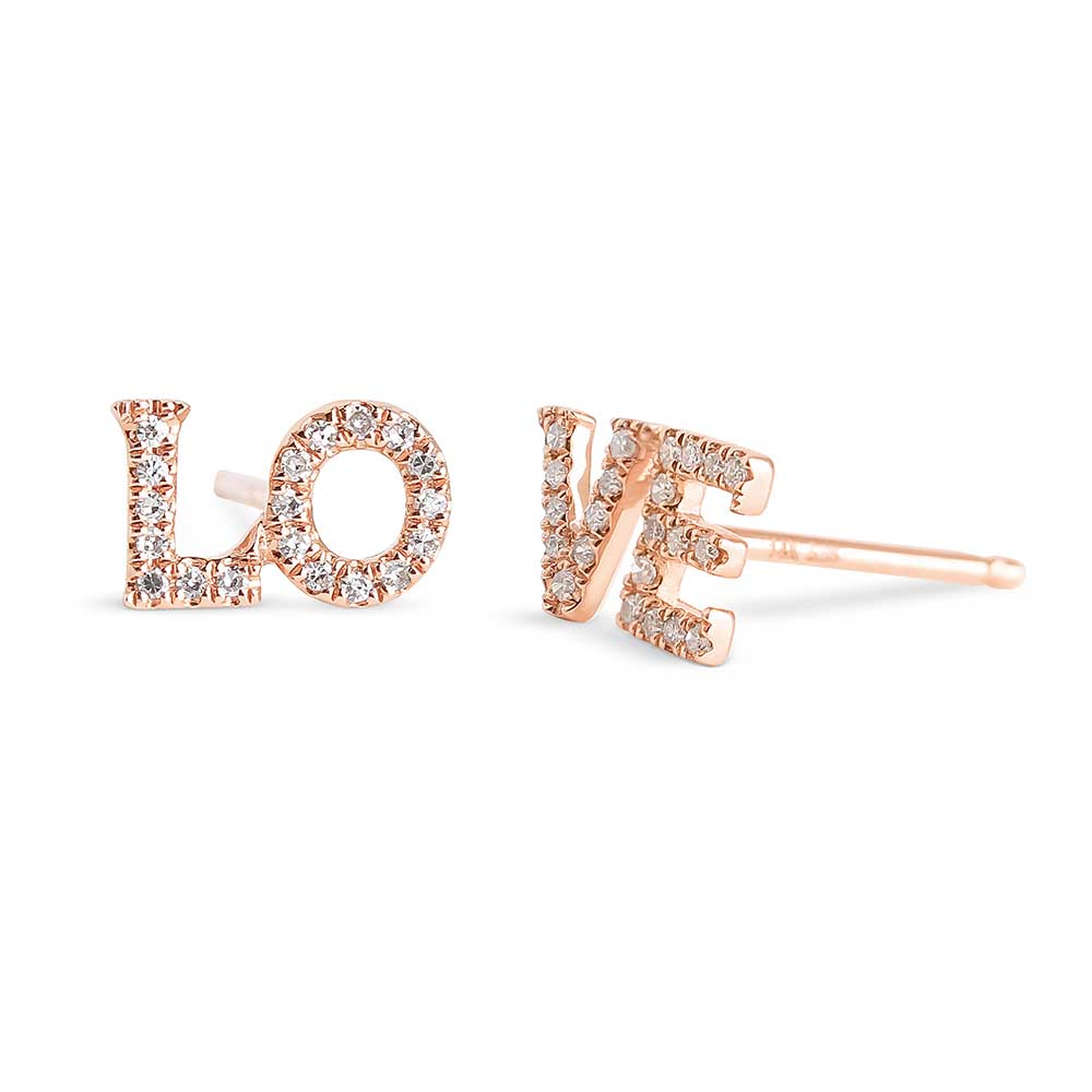 LOVE DIAMOND STUD EARRINGS