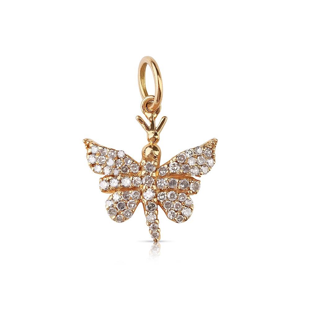 mini diamond butterfly charm