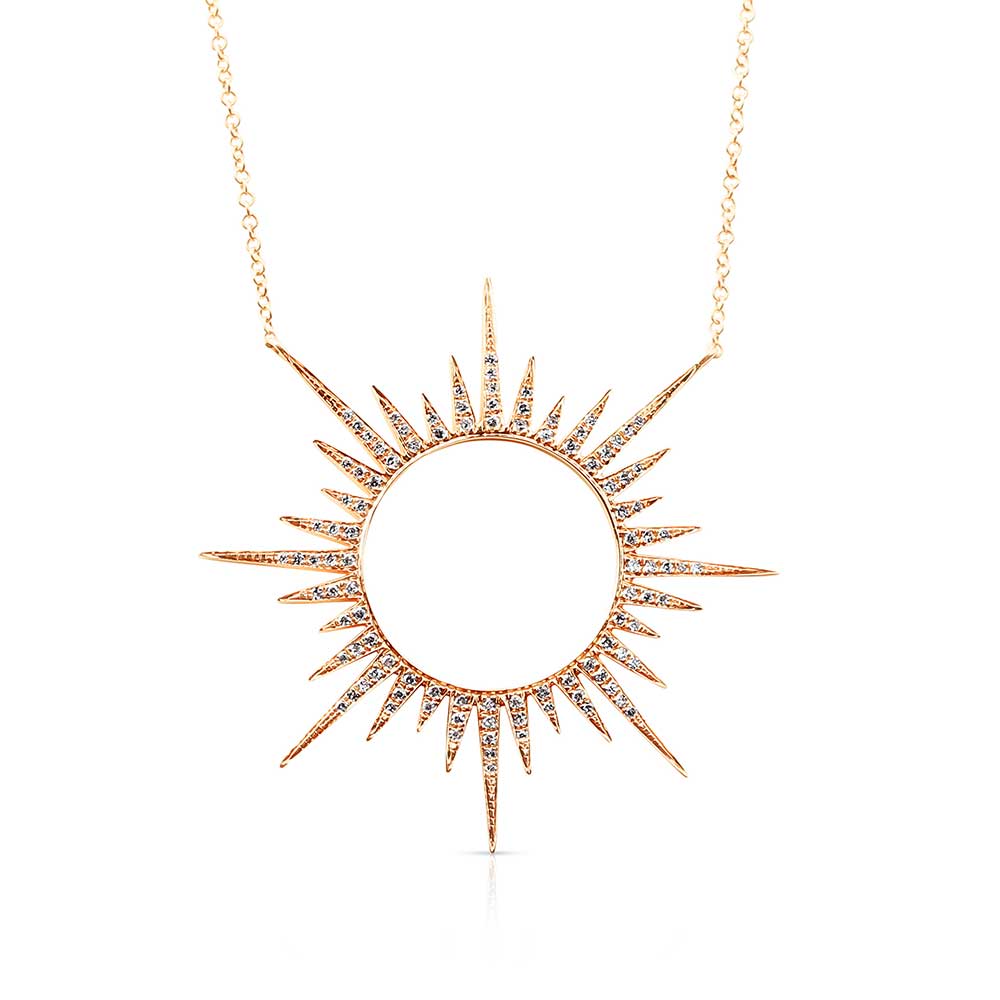 DIAMOND OPEN SUN NECKLACE