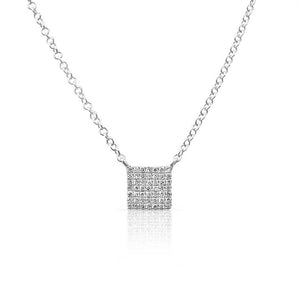 14K GOLD SQUARE DIAMOND PENDANT