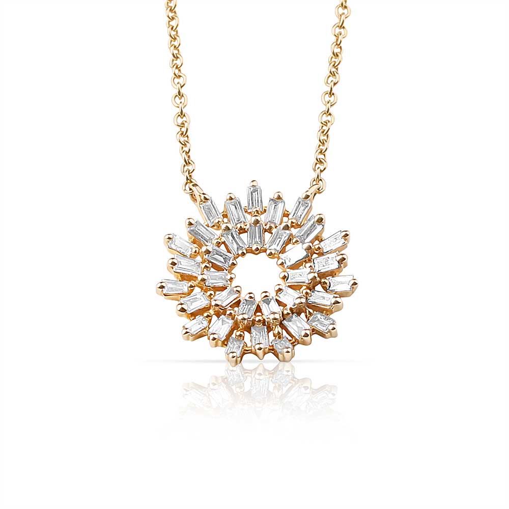 14K GOLD BAGUETTE DIAMOND NECKLACE