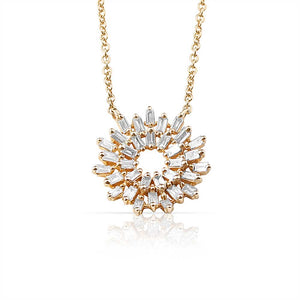 14K GOLD BAGUETTE DIAMOND NECKLACE
