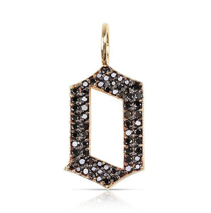 gothic diamond letter O charm