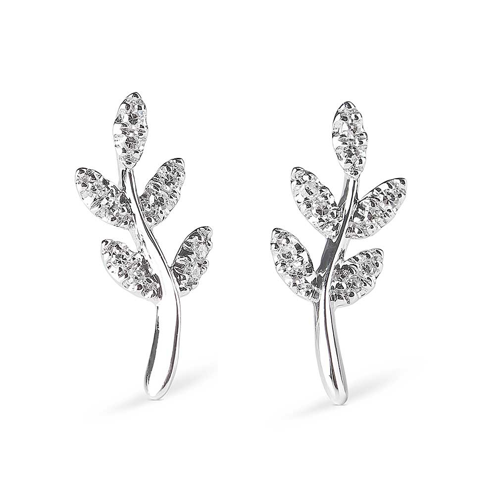 Diamond Olive Branch Studs