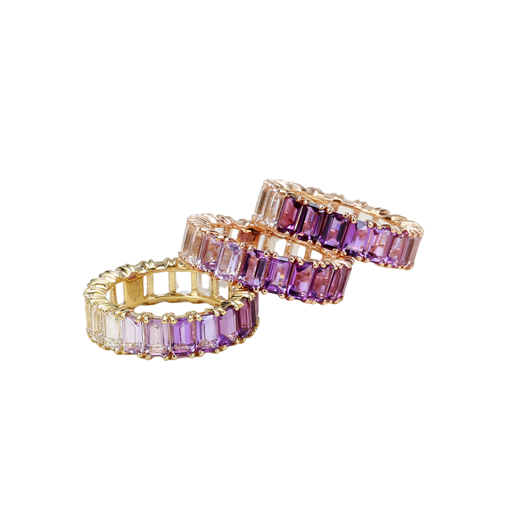 14K Gold Purple Ombre Amethyst Ring
Purple Ombré Amethyst Eternity Band
Emerald Cut Amethyst Ring
Amethyst Eternity Band
Purple Ombré Amethyst Ring
Emerald Cut Eternity Band
