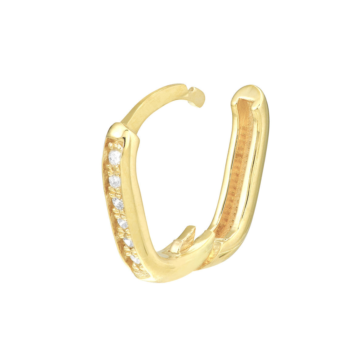 CHUNKY RECTANGLE DIAMOND HUGGIES 8MM