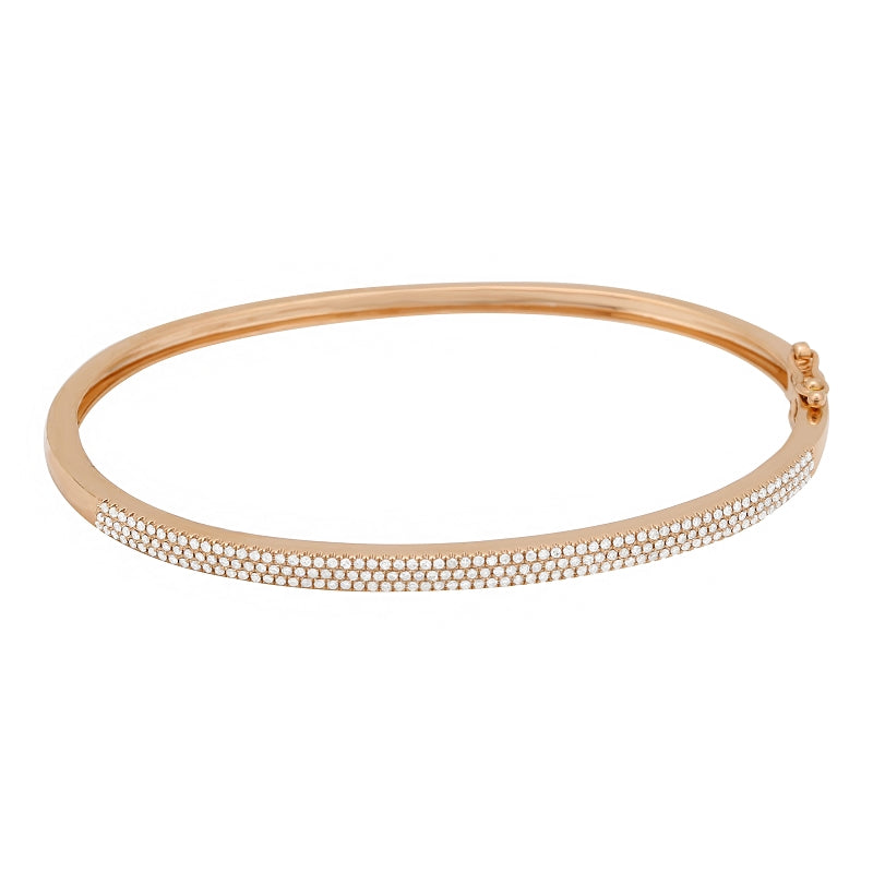 14K ROSE GOLD SMALL PAVÉ DIAMOND BANGLE