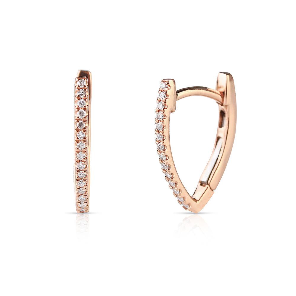Diamond V Shaped Spring Loaded Earrings