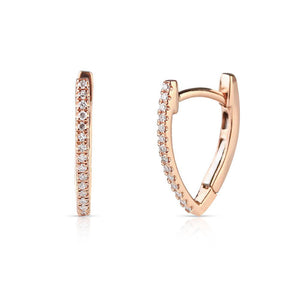 Diamond V Shaped Spring Loaded Earrings