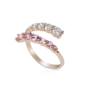 DIAMOND AND PINK SAPPHIRE OPEN WRAP RING