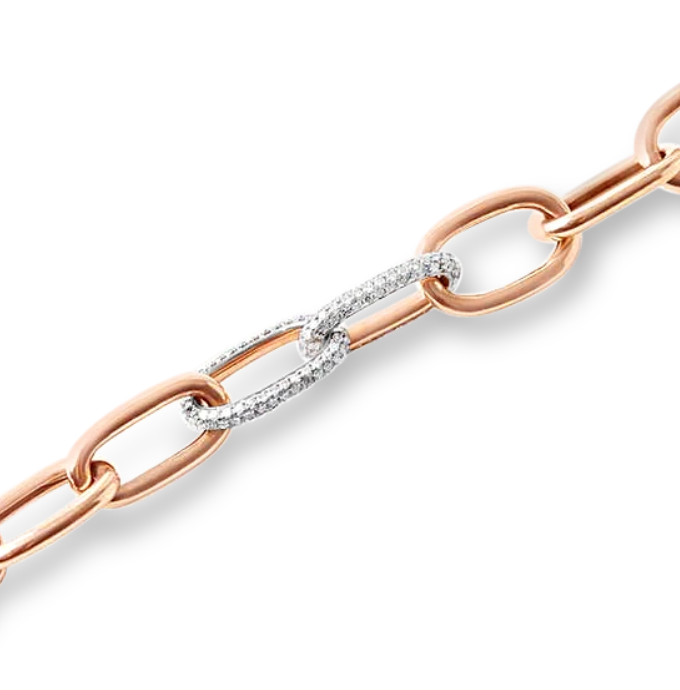 ROSE GOLD DIAMOND LOVE LINK BRACELET