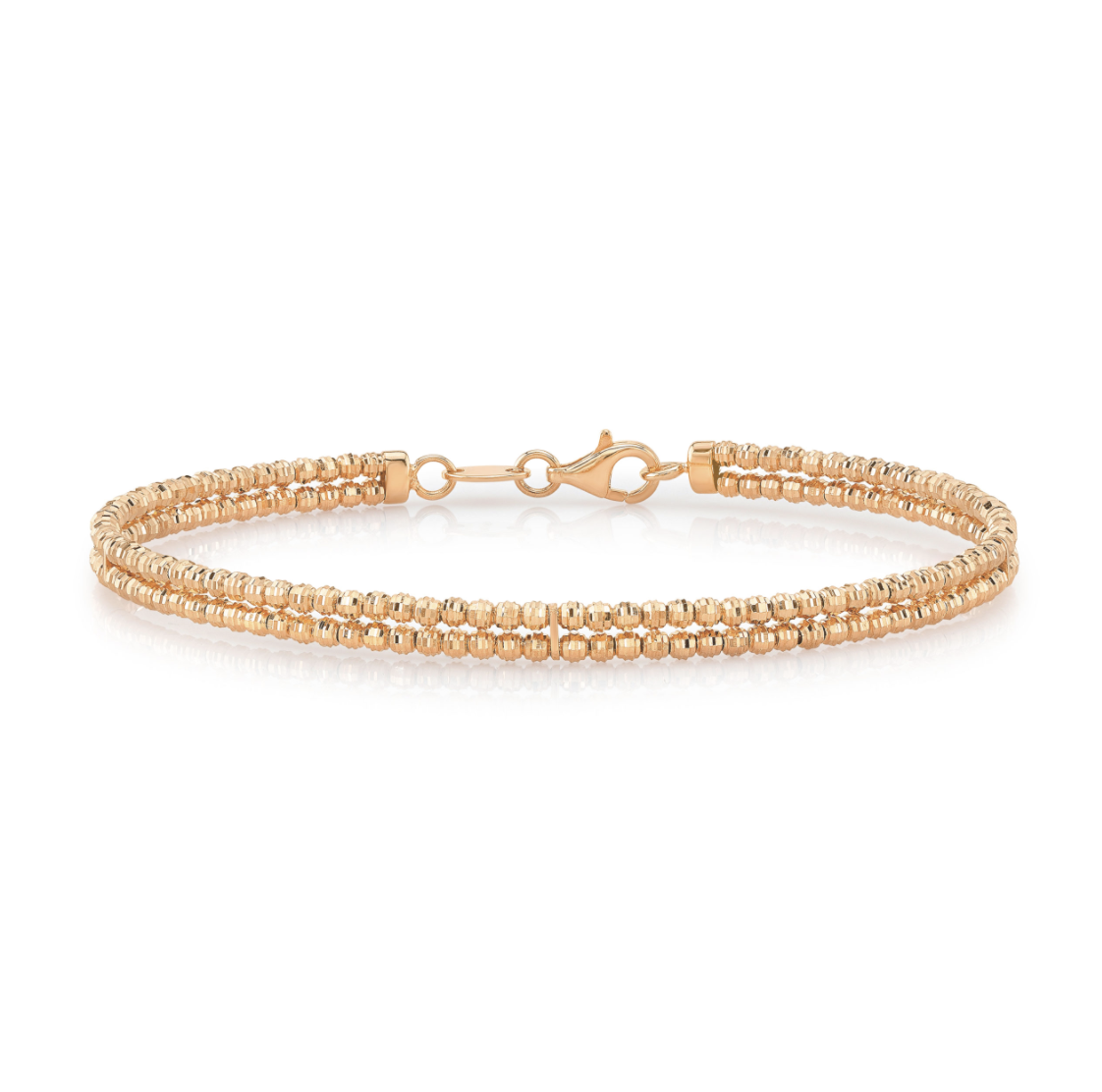 DOUBLE STRAND 14K GOLD DISCO BRACELET