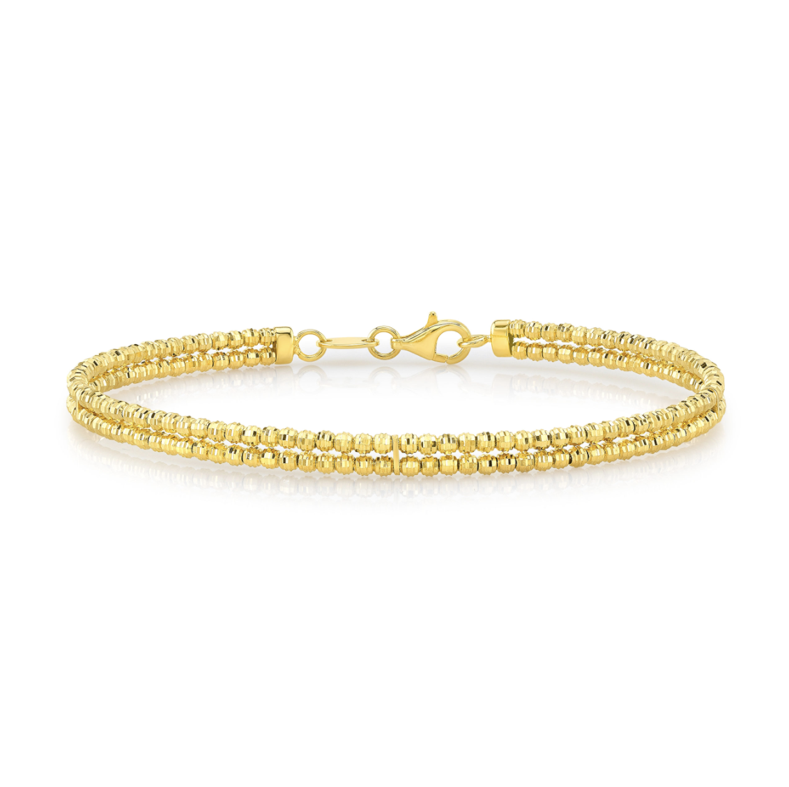 DOUBLE STRAND 14K GOLD DISCO BRACELET