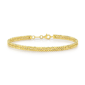 DOUBLE STRAND 14K GOLD DISCO BRACELET