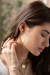 THIN 14K GOLD TUBE HOOPS