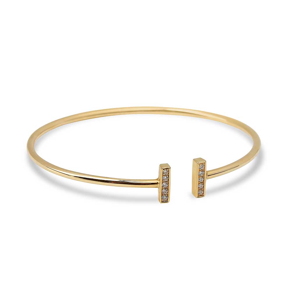 GOLD AND DIAMOND T CUFF