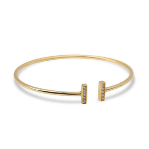 GOLD AND DIAMOND T CUFF
