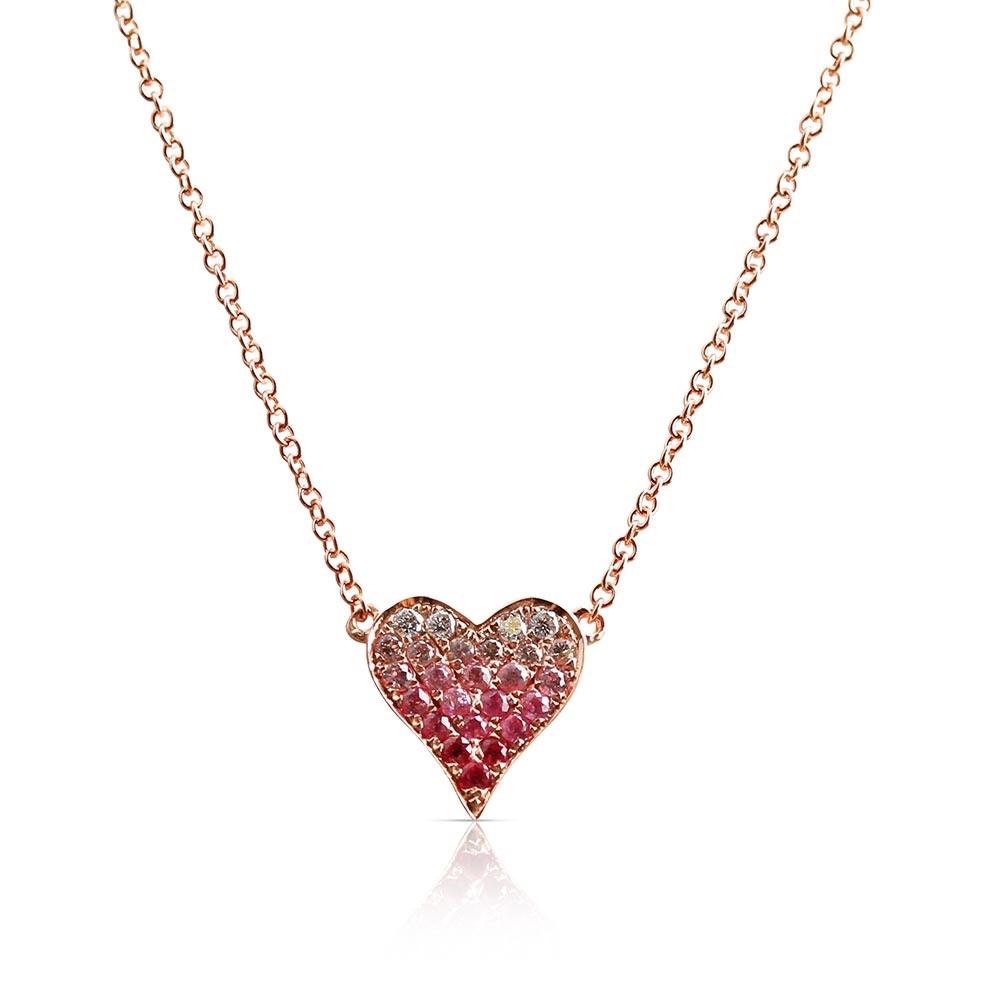 SMALL OMBRE HEART NECKLACE