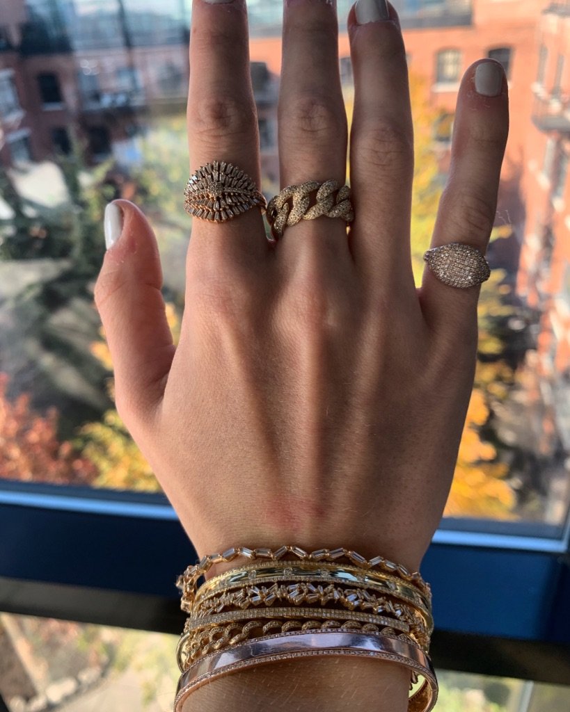 Pave diamond hotsell chain link bracelet