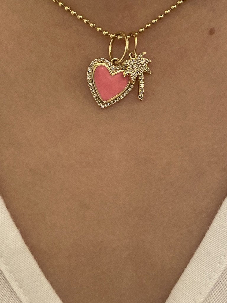 14K GOLD AND DIAMOND PALM TREE CHARM