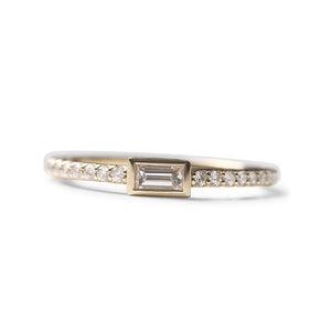 BEZEL SET BAGUETTE DIAMOND STACKING RING