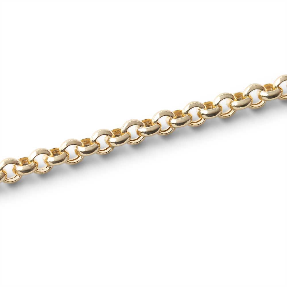 14K GOLD HOLLOW LINK ROLO CHAIN (3.8MM)