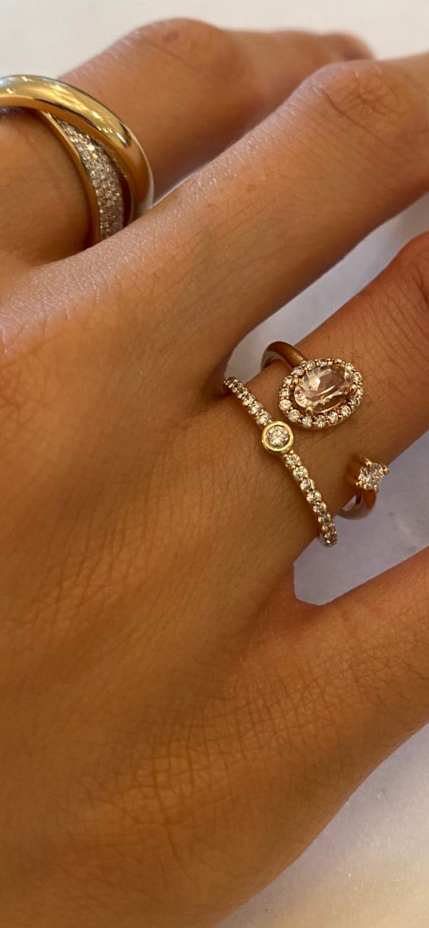 MORGANITE WITH DIAMOND WRAP RING