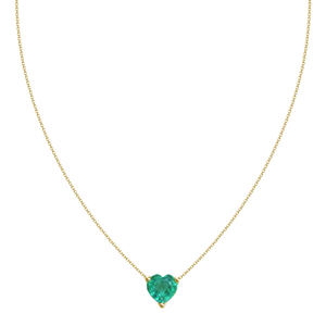 HEART SHAPED EMERALD NECKLACE IN 18K 