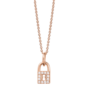ROSE GOLD AND DIAMOND LOVE LOCK NECKLACE