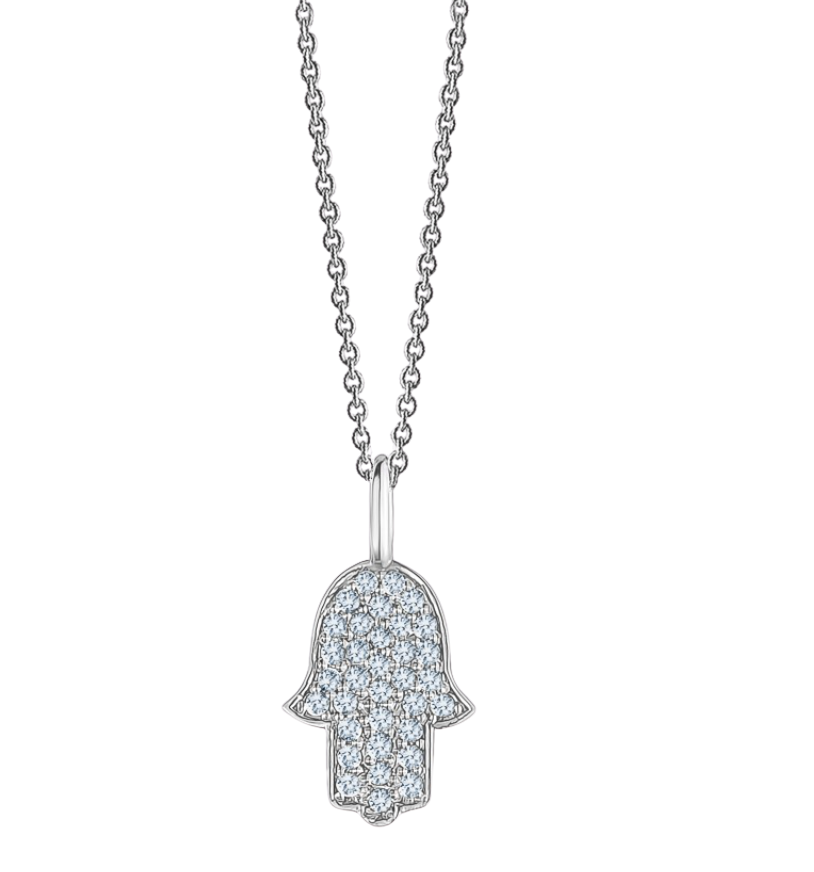 DIAMOND HAMSA NECKLACE - Main Image