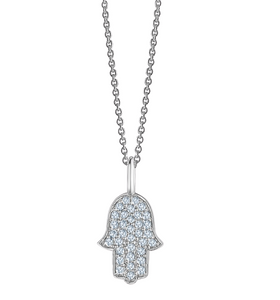 Hand of fatima necklace white gold discount